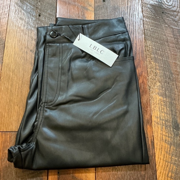 LBLC The Label Robin Pant Faux Leather Black High Rise Straight Leg Sizes S & M - Picture 15 of 16